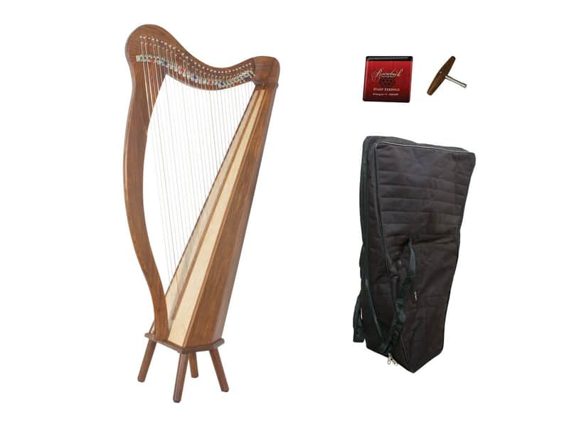 Roosebeck HMNA5CSP Chelby Levers 29-String Minstrel Harp 5 Panel w/Padestal, Tuning Tool & String Set image 1