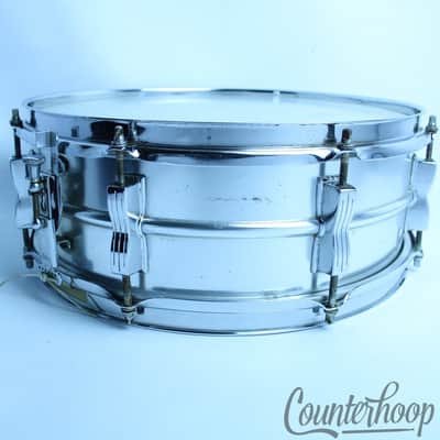 Ludwig 14x5"Acrolite Snare Drum Vintage 60s#404 Aluminum Shell 8-Lug Chicago USA image 4