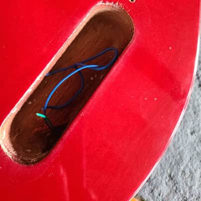 Hondo H-80-CH short-scale bass body vintage 1970s - Red image 5