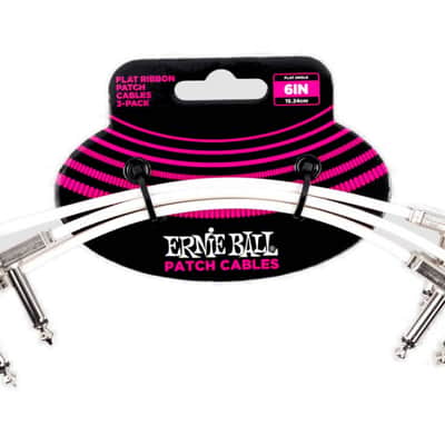 6” Flat Ribbon Patch Cable 3-Pack - White - Optimizing Your Pedalboard Layout & Routing Space with Superior Design and Quality - Multi-Shielded Signal-Preservation Low-Handling Noise Built to Last image 1