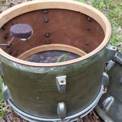 1958-59 Vintage Ludwig Jazz Festival Sky Blue Pearl Drum Set image 3