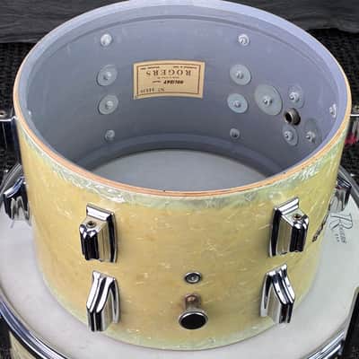 Vintage Rogers Drum Kit 12/16/20/14 Snare - White Marine Pearl image 15