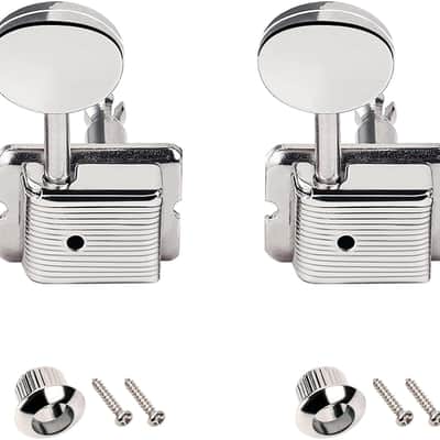 Vintage Guitar Tuning Pegs Keys 15:1 Ratio 1+4+1 Guitar String Tuning Machines 8mm (5/16") for Fender/Squier Classic Vibe Tele Strat ST Guitar Pack of 6 JT/JXQ-07 Nickel image 4