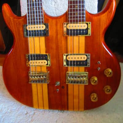 Cort Double Neck Guitar, Late 1970's, Japan, Neck Thru Body, 6 & 12 Necks. Case image 2