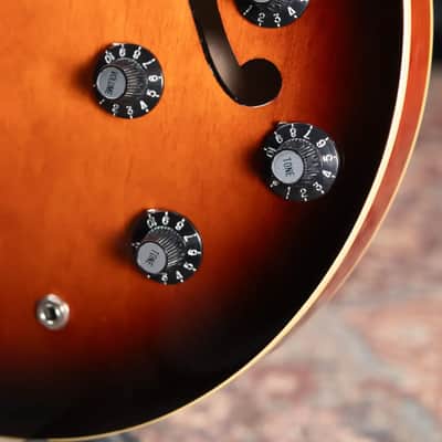 Epiphone Bonehead Signature Riviera Semi-Hollow Electric Guitar - Dark Tobacco Sunburst with Hardshell Case image 13