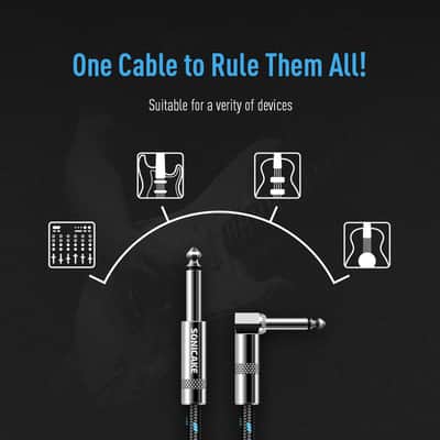 SONICAKE Guitar Cable 10ft Amp Cord for Guitar Bass Electric Guitar Instrument Electric Mandolin Amp(U.S. domestic inventory) image 3