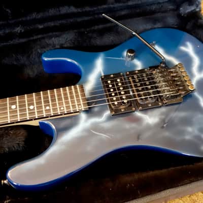 Kramer Night Swan 1987 lightning bolt graphic Buddy Blaze 24.75" scale - All OriginaL Pro setup image 8