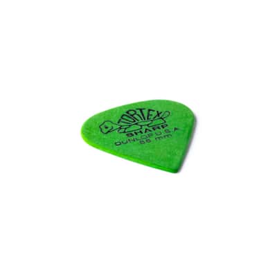 Dunlop Tortex Sharp 412 Picks 0.88" green x12 - Set of Picks image 2