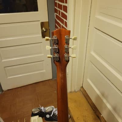 Gibson  Les Paul Jr  1959 Modded Maple Top With Brazilian Rosewood Inserts Painted Blue And Orange With Added Old Growth Flame Maple Cap Odd Ball Conversion image 8