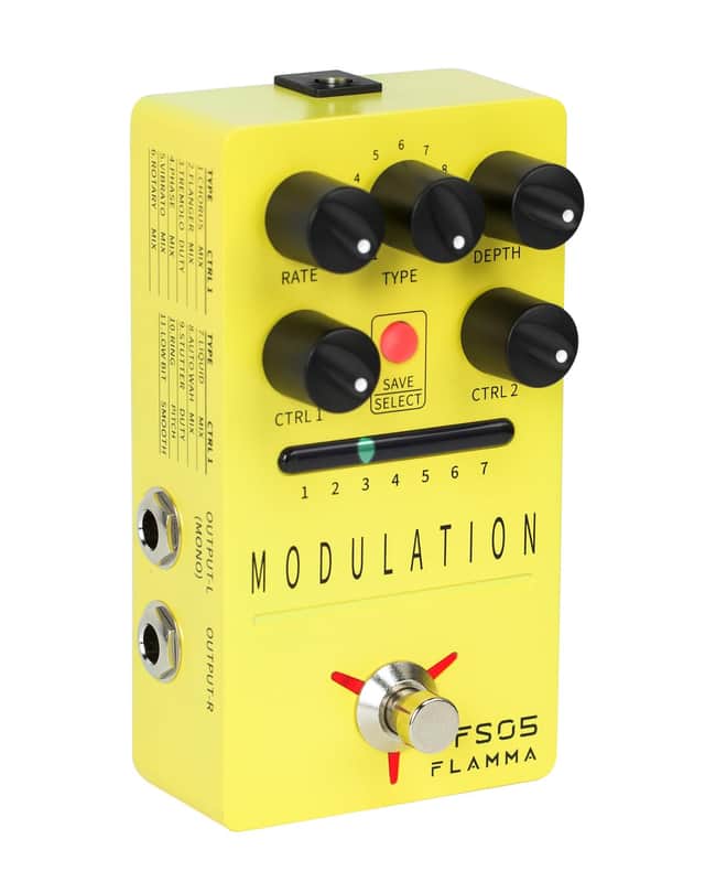 FLAMMA FS05 Multi Modulation Pedal Electric Guitar Stereo Effects Pedal with 7 Storable Slots 11 Modulation Effects True Bypass image 1