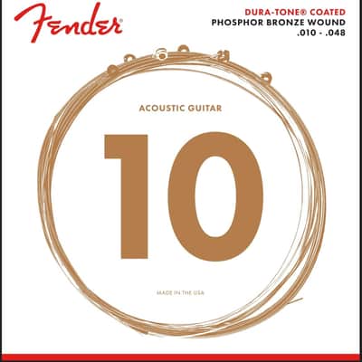Genuine Fender 860XL Phosphor Bronze DuraTone Acoustic Guitar Strings 10-48 image 1