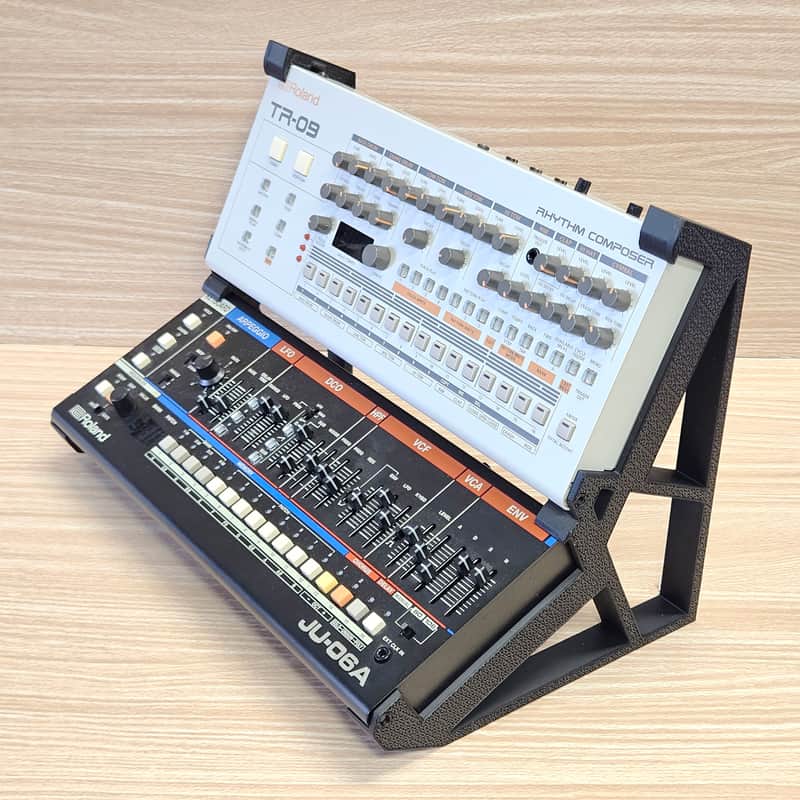 The Analog Source NEW DESIGN 2 Tier 3D Printed Desktop Mounting Stand For Roland Boutique Series TR-06 TR-08 TR-09 Drum Machine VP-03 Vocoder Synthesizer - USA Made image 1