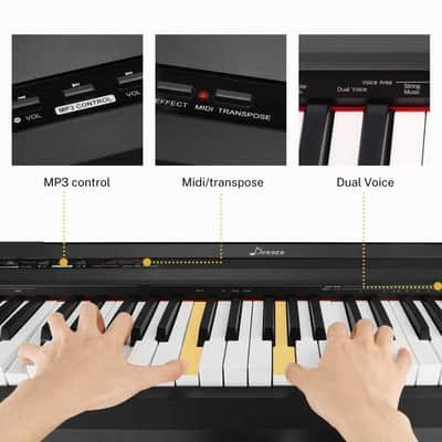 Digital Piano 88 Key Full Size Semi Weighted Keyboard, Portable Electric Piano with Folding Stand image 4