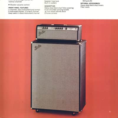 Fender Bassman 100 2-Channel 100w Silverface Guitar Amplifier (1972) image 13