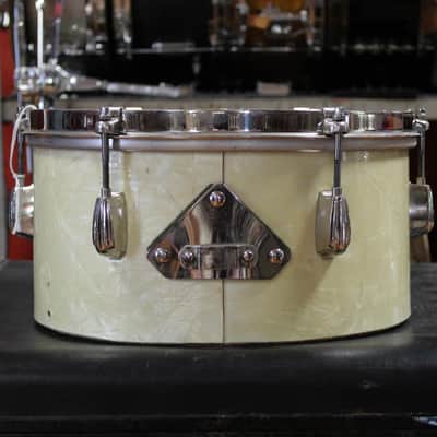 1970's Slingerland 10" and 12" Timbale Set in White Marine Pearl image 8