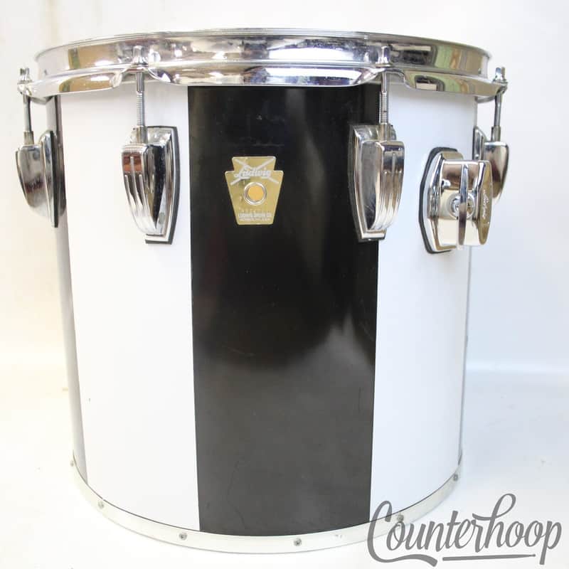 *Ludwig 13x12"White/Black Concert Tom Drum Vintage 80s USA Monroe Keystone 8Lug* image 1