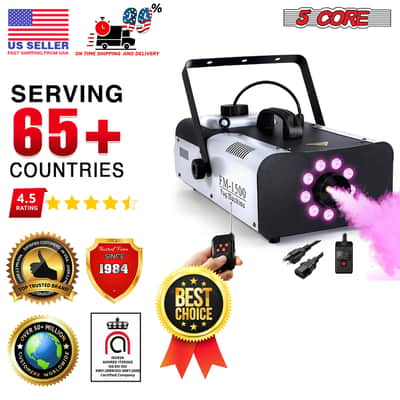 5 Core Fog Machine 1500W Smoke Machine 6000CFM Liquid Low Lying Indoor Outdoor Water Based 2.5L Fog Maker w LED Lights Fogger for Halloween Wedding Party Christmas Stage Effect Gender Reveal - FOG 1500 image 8