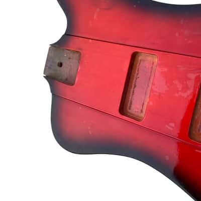Custom 4 String Firebird Style Bass Body in Red Burst image 4