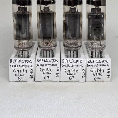 Reflector 6P14P 6BQ5 Silver Lettering Perfectly Matched Quad NOS EL84 6N14N