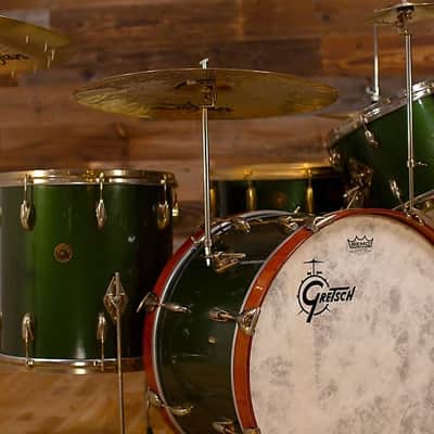 Gretsch 1958 Birdland 4 Piece Rare And Collectable Drum Kit, Cadillac Green With Gold Hardware image 12