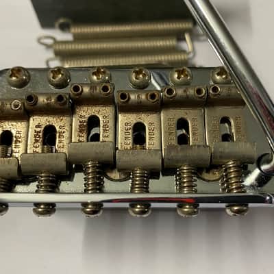 1980s original Fender Japan JV Serial Stratocaster bridge 56mm – Includes extra modern MIJ Fender block image 6