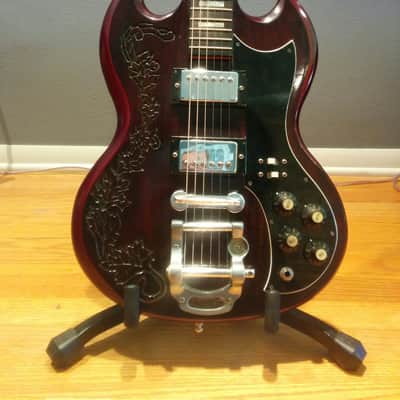 Vintage LOTUS Electric Guitar Circa 1976 Made In Japan SG Lawsuit MIJ Carving image 1