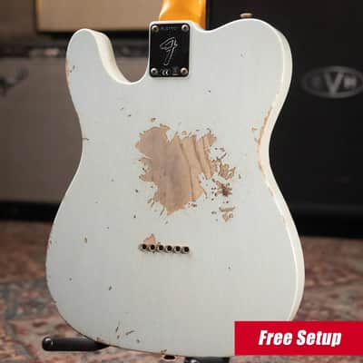 Fender Custom Shop 1970s Tele Custom Heavy Relic, Quartersawn Maple Fingerboard Electric Guitar - Super Faded Aged Sonic Blue with Hardshell Case image 2