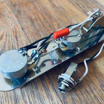 Fender Telecaster REVERSE Wiring Harness 500k CTS .022 Orange Drop Treble Bleed-NO PLATE image 1