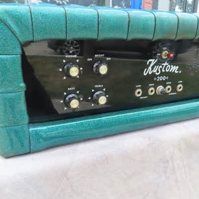 KUSTOM 1970 KB-200-1 CASCADE GREEN BASS AMPLIFIER HEAD RARE! ORIGINAL CLEAN! image 4