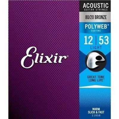 Elixir Polyweb Acoustic Guitar Strings, 80/20 Bronze, Light, 12-53 - 11050 image 2