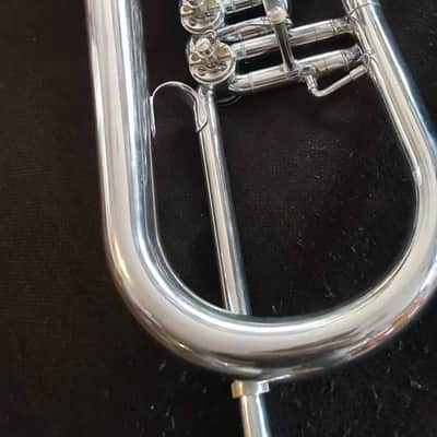 Professional Bb Flugelhorn Engrave Silver Rotary Valves image 2