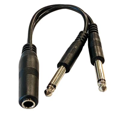 (2) Pack 1/4 Inch Mono TS Female to 2 x 1/4 Inch Male Mono TS Y Splitter Cable image 3