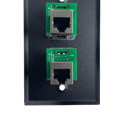 PROCRAFT SPL-2RJ45-BK 1 Gang Black Wall Plate Loaded w/ 2) ProCraft RJ45 Feed/Pass Thru image 2