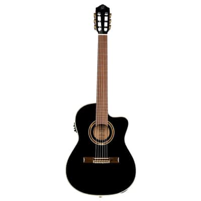Ortega Performer Series Full Size Guitar Solid Spruce/ Sapele Black - RCE138-T4BK image 5
