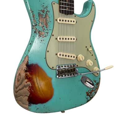 Fender Custom Shop Time Machine '63 Strat - Super Heavy Relic in Super Faded Aged Seafoam Green Over 3-Tone Sunburst image 2