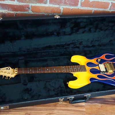 Jackson USA Custom Super Strat Charvel San Dimas Style Fender Headstock 1991 Hot Rod Flames image 2