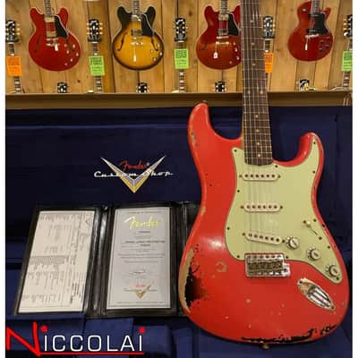 FENDER Michael Landau Signature 1963 Stratocaster, Round-Laminated Rosewood, Fiesta Red over 3-Color Sunburst image 15