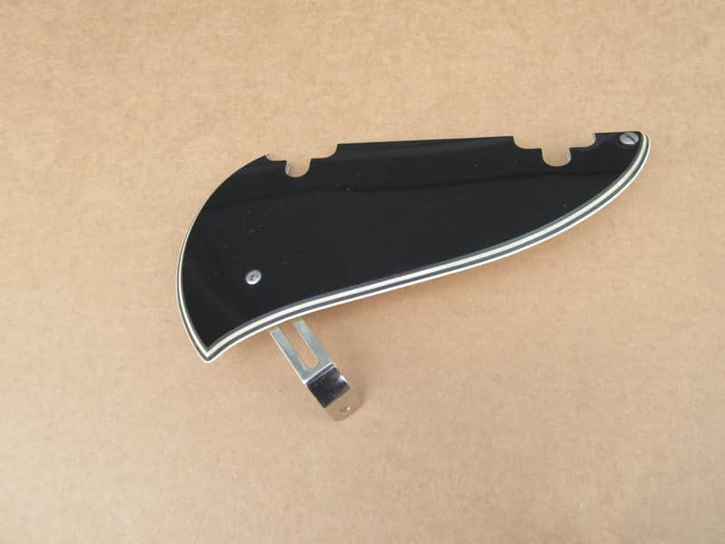 1960s Univox Black Guitar Pickguard W Bracket Semi Hollow Archtop Teisco Japan image 1