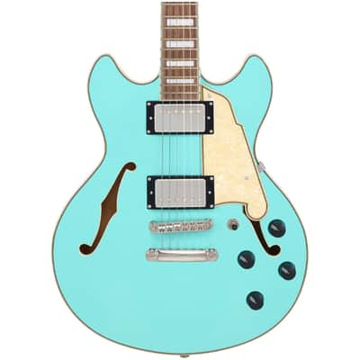 D'Angelico Premier Mini DC Electric Guitar, Surf Green image 1