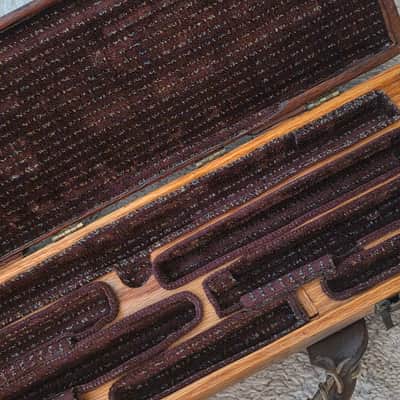 Vintage Wooden Flute & Piccolo Double Case – B-Foot Configuration – Leather Handle image 3