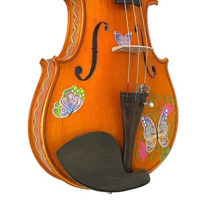 Rozanna's Butterfly Dream 1/2 Violin Outfit with crystal fine tuners, decorative sides image 4
