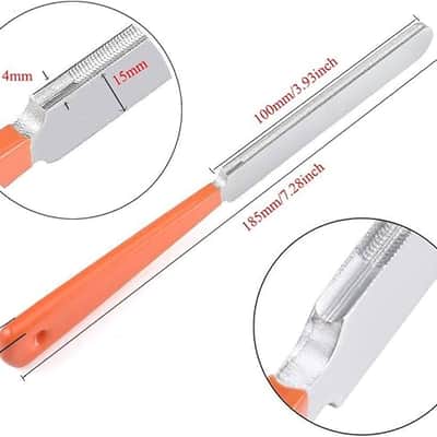 6 Pack Guitar Luthier Tool Kit Include Guitar Fret Crowning File, Double Headed Guitar Bass Fret Wire Rubber Hammer, Stainless Steel Fret Rocker, 2 Fingerboard Guards Protectors and Grinding image 4