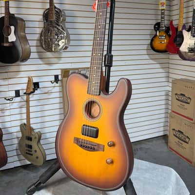 Fender Acoustasonic Standard Telecaster Acoustic-electric Guitar - Honey Burst & PLEK*D #048 image 6