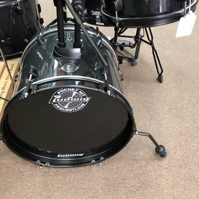 Ludwig LC178X016 Pocket Kit Drum Set with Cymbals and Throne - Black Sparkle image 2