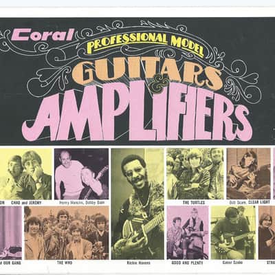 Vintage 1968 Danelectro Coral Catalog Brochure Guitars and Amplifiers Fold out image 1