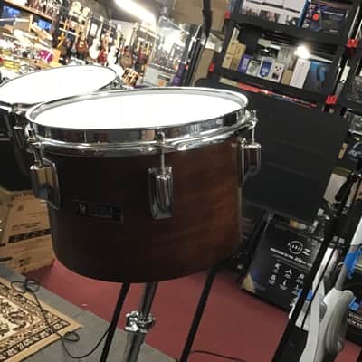 Tama 8”x6” and 10”x7” Tom pair brown composite 1980s - Brown maple color image 3