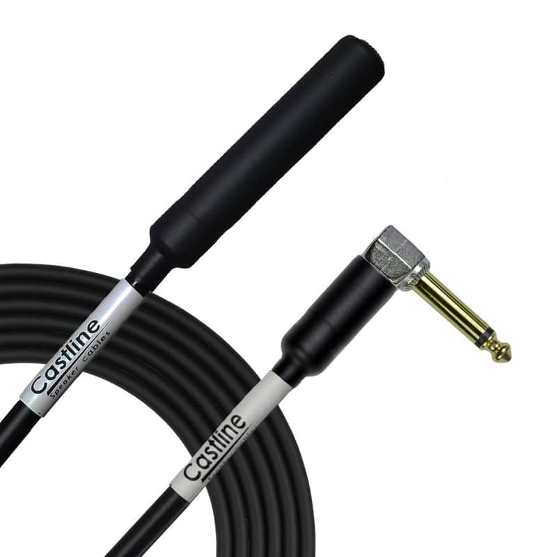 100 Ft Castline Gold 1/4" TS Right Angle to 1/4" TS Female Speaker Cable Mogami 3082 image 1