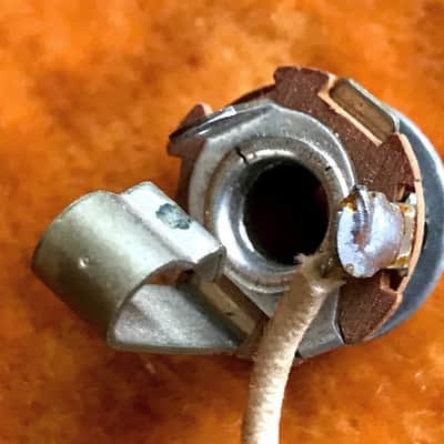 Fender Musicmaster Pickup / Pots / Jack / Brown cover Complete Original Wiring Harness 1964 64 image 6