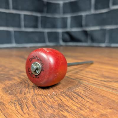 Danmar Wood Bass Drum Beater • Red • 8" Rod • Classic Punch & Attack image 3