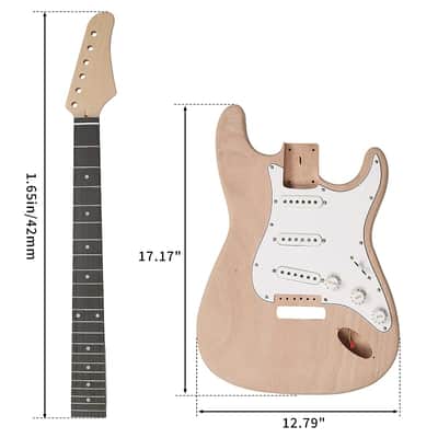 Cxxss 6 String ST Style Electric Guitar Kits with Mahogany Body, Maple Neck image 8